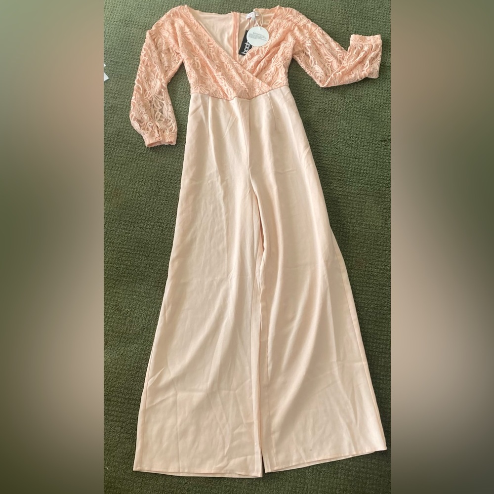 BOOHOO OFF THE SHOULDER WIDE LEG JUMPSUIT